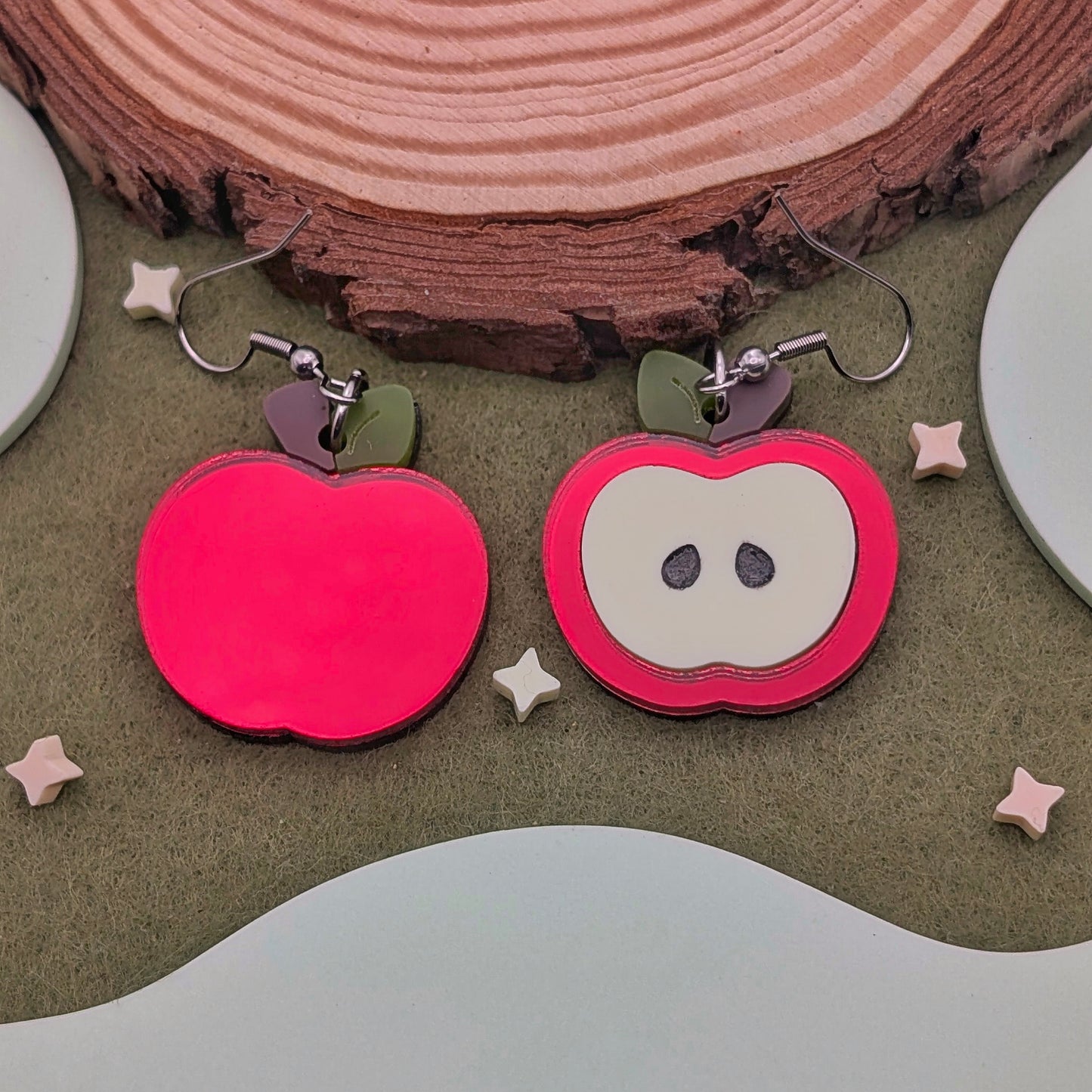 Apple and a Half Earrings