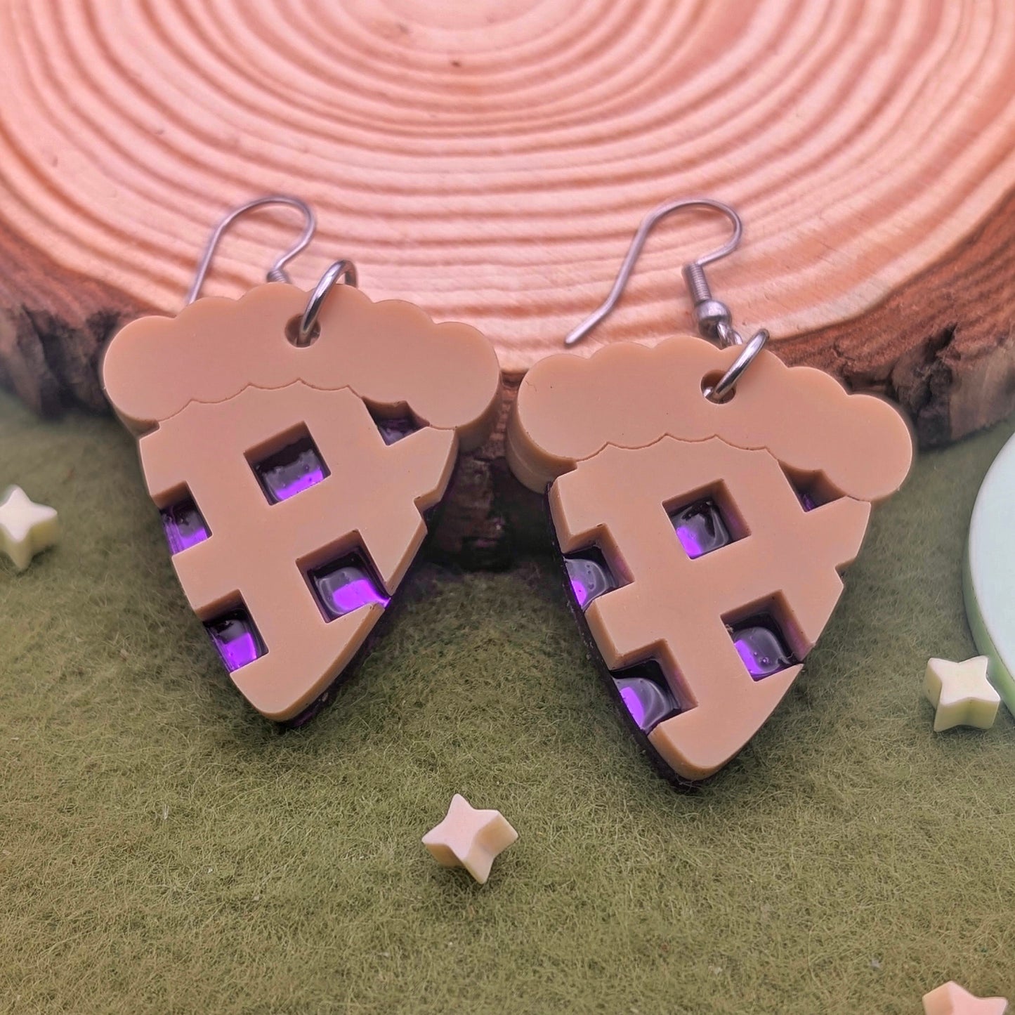 Blueberry Pie Slice Earrings