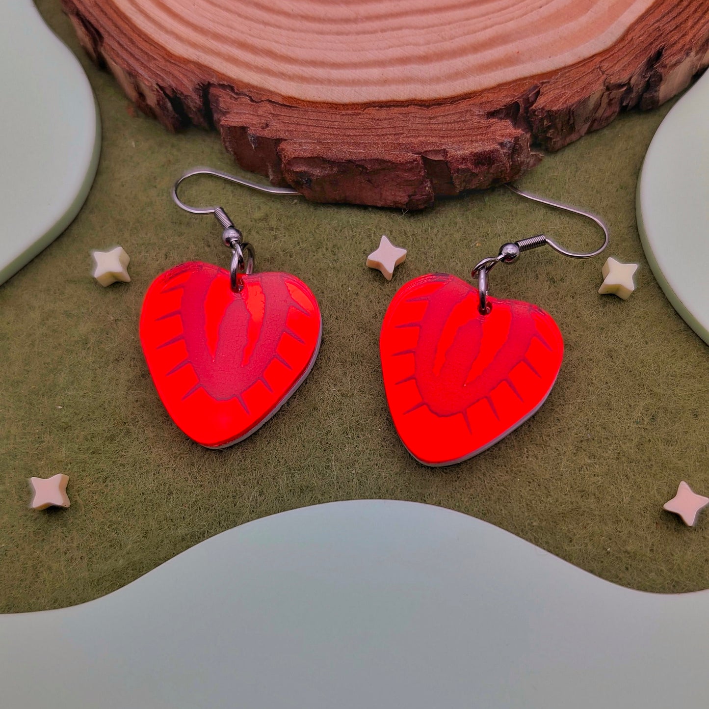 Strawberry Slice Earrings