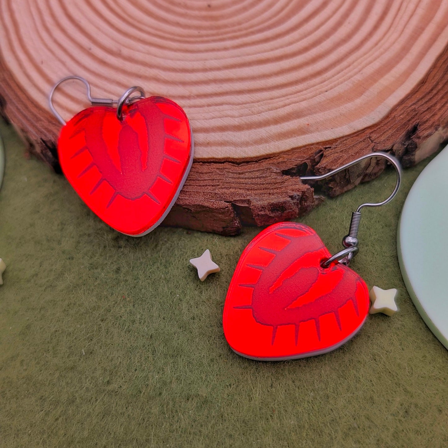 Strawberry Slice Earrings