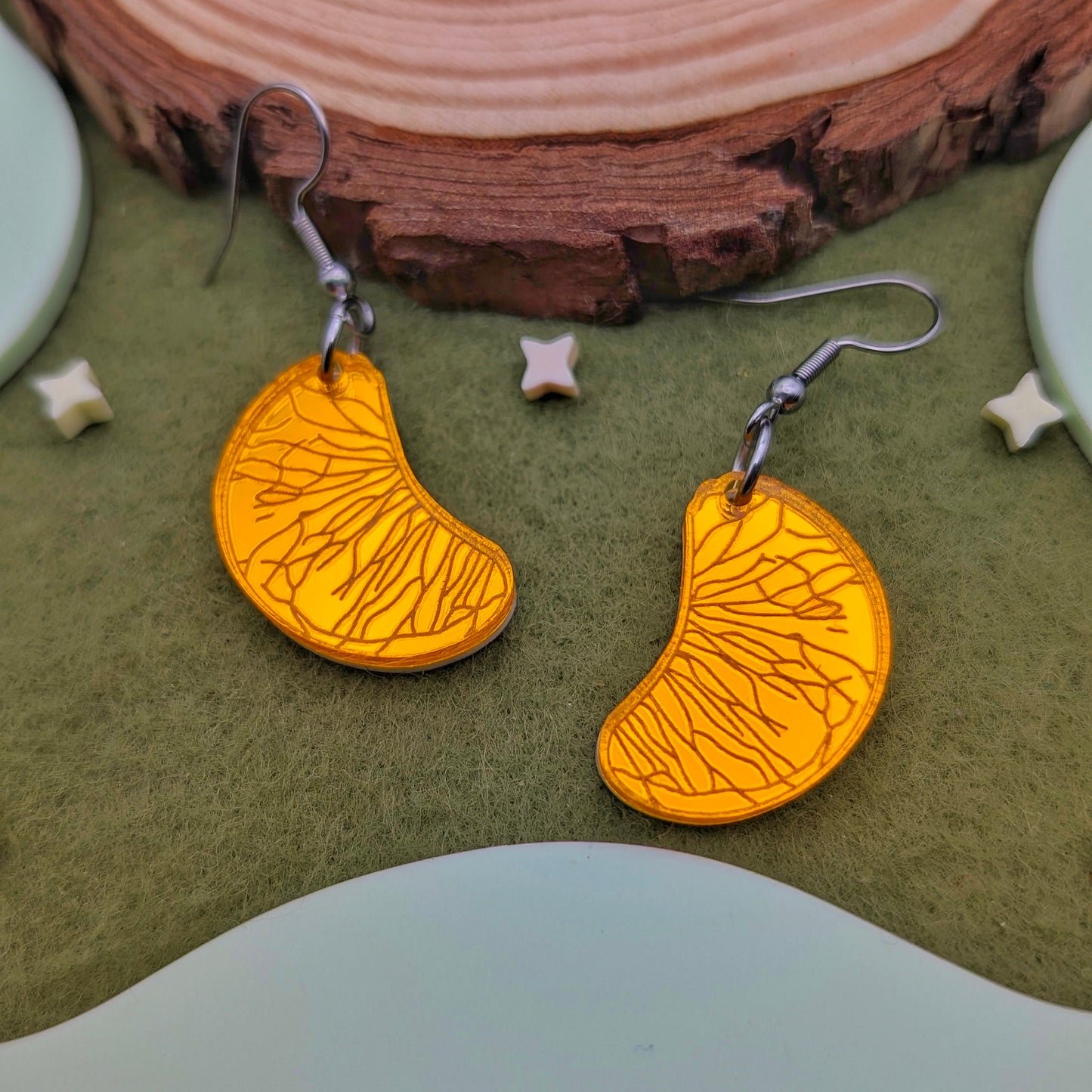 Mandarin Orange Slice Earrings
