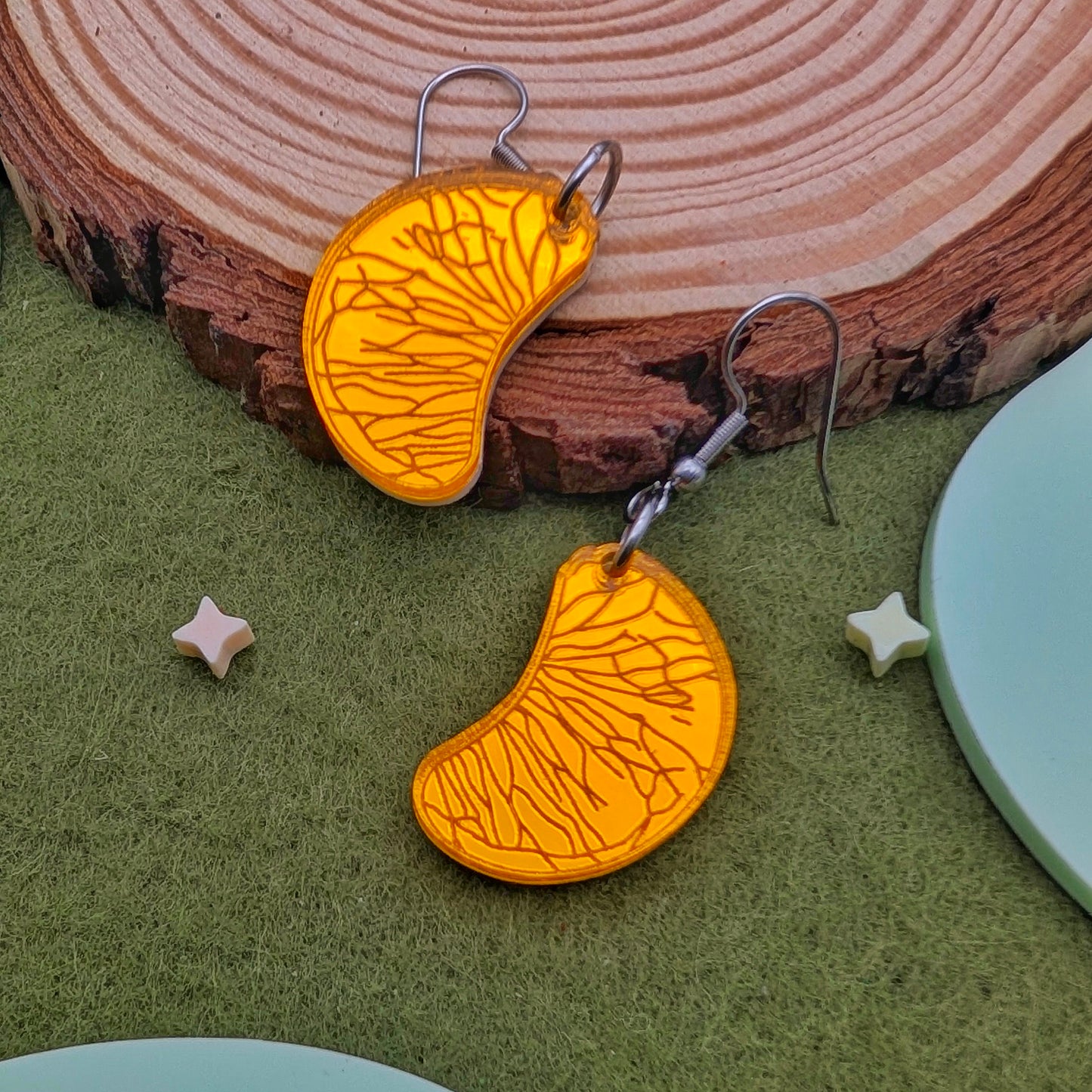 Mandarin Orange Slice Earrings
