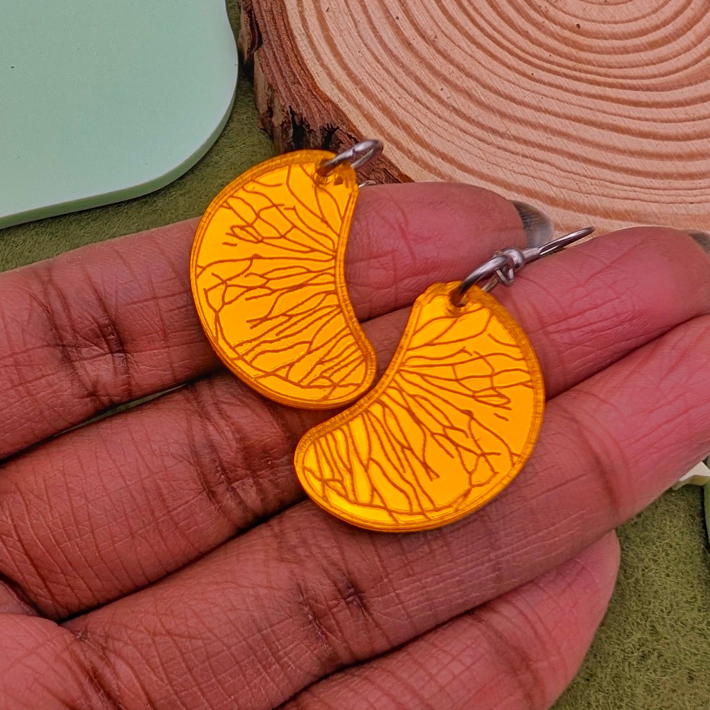 Mandarin Orange Slice Earrings