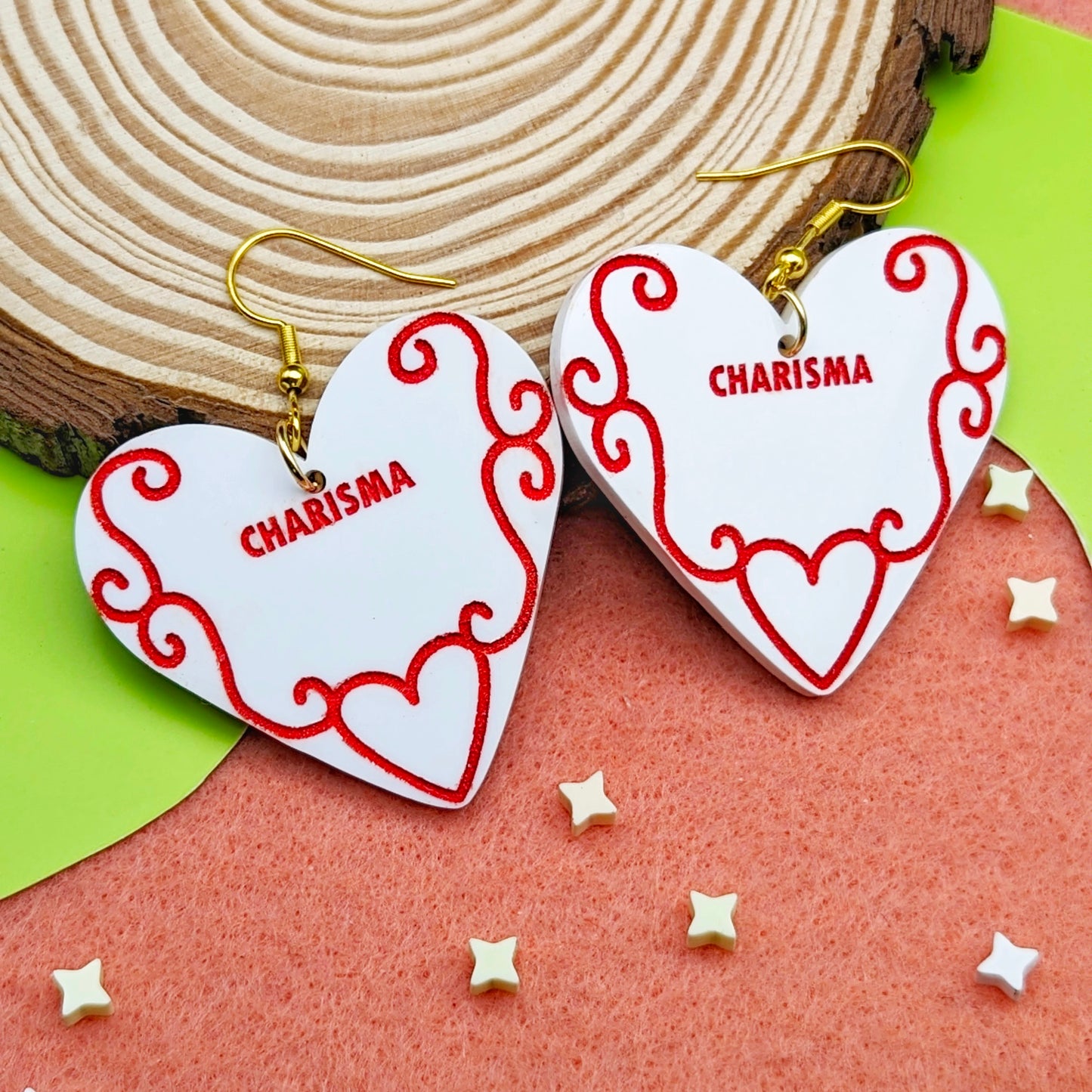 Charisma Heart RPG Stat Earrings