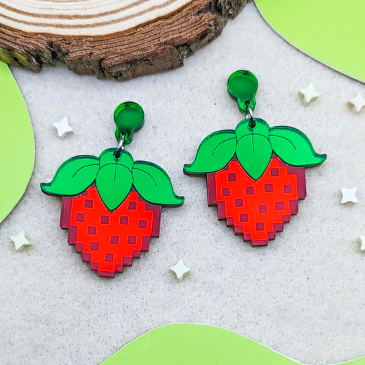 Strawberry Red Statement Earrings