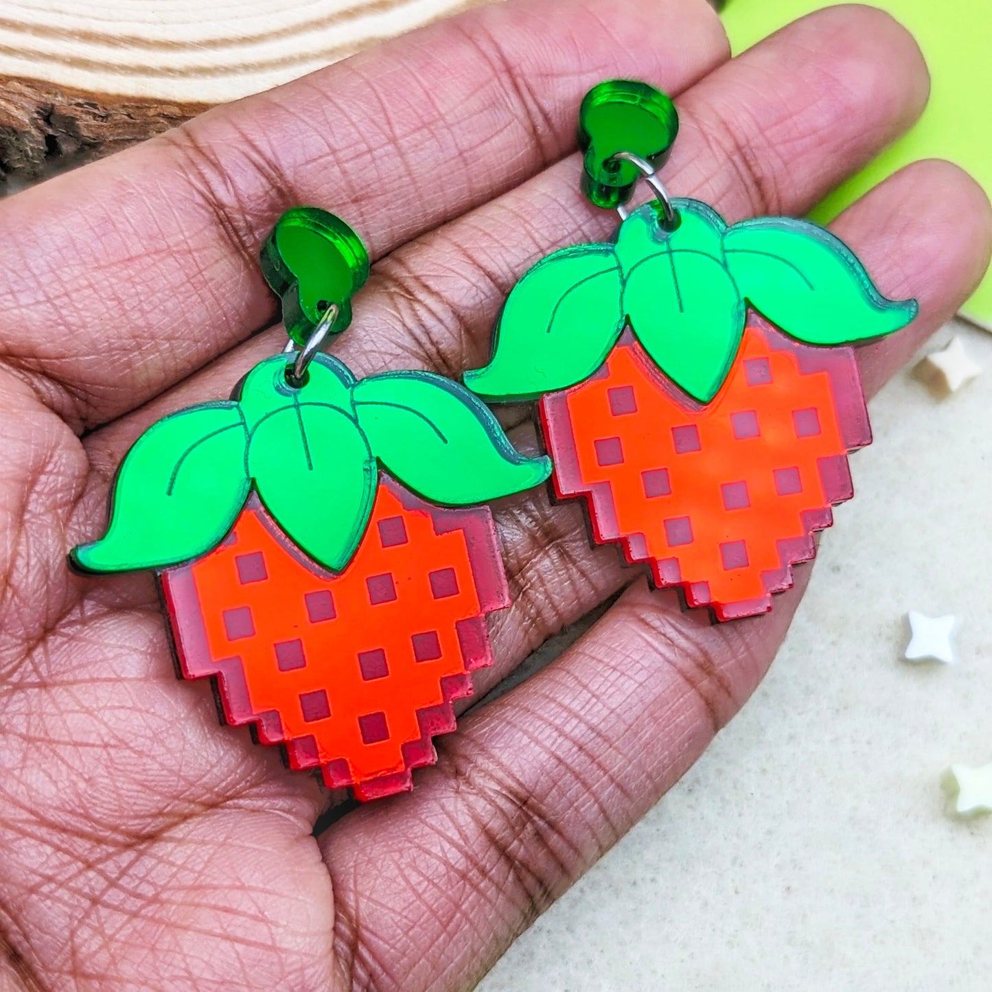 Strawberry Red Statement Earrings