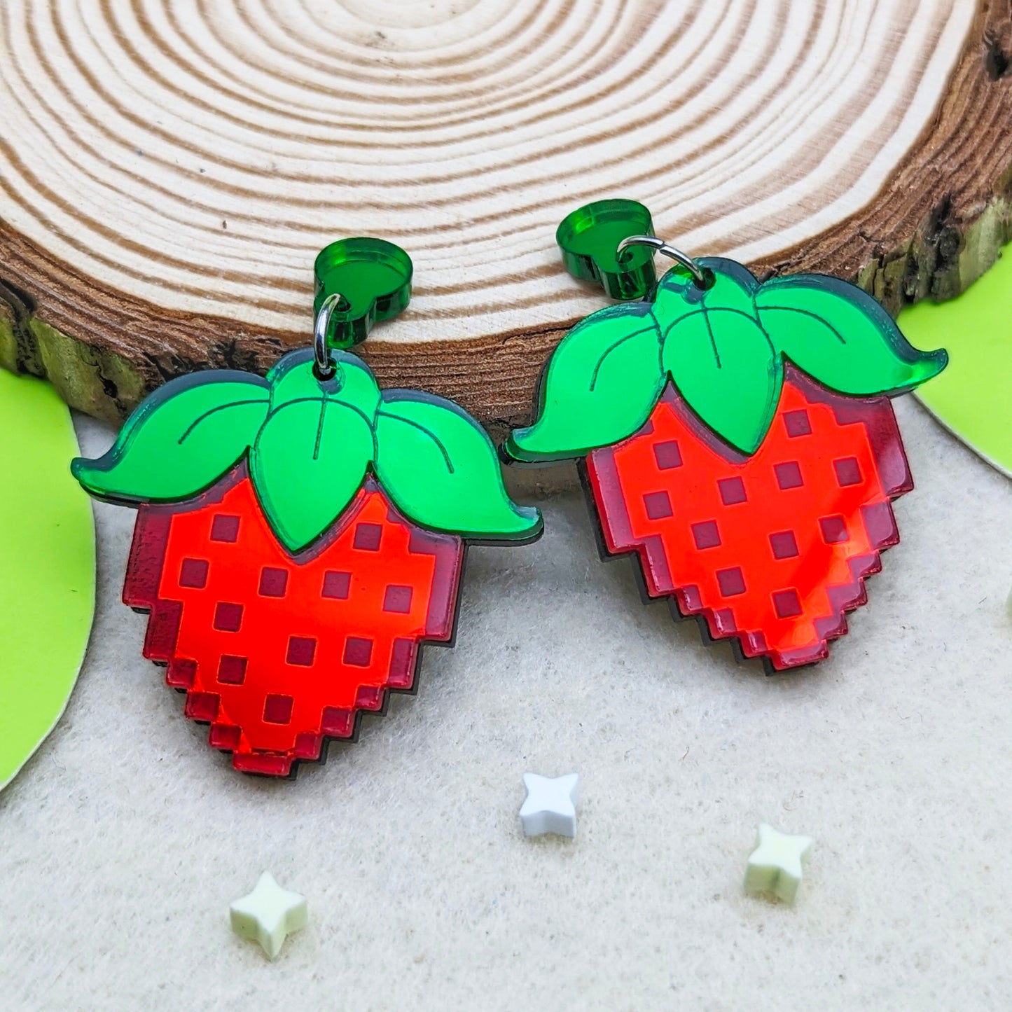 Strawberry Red Statement Earrings