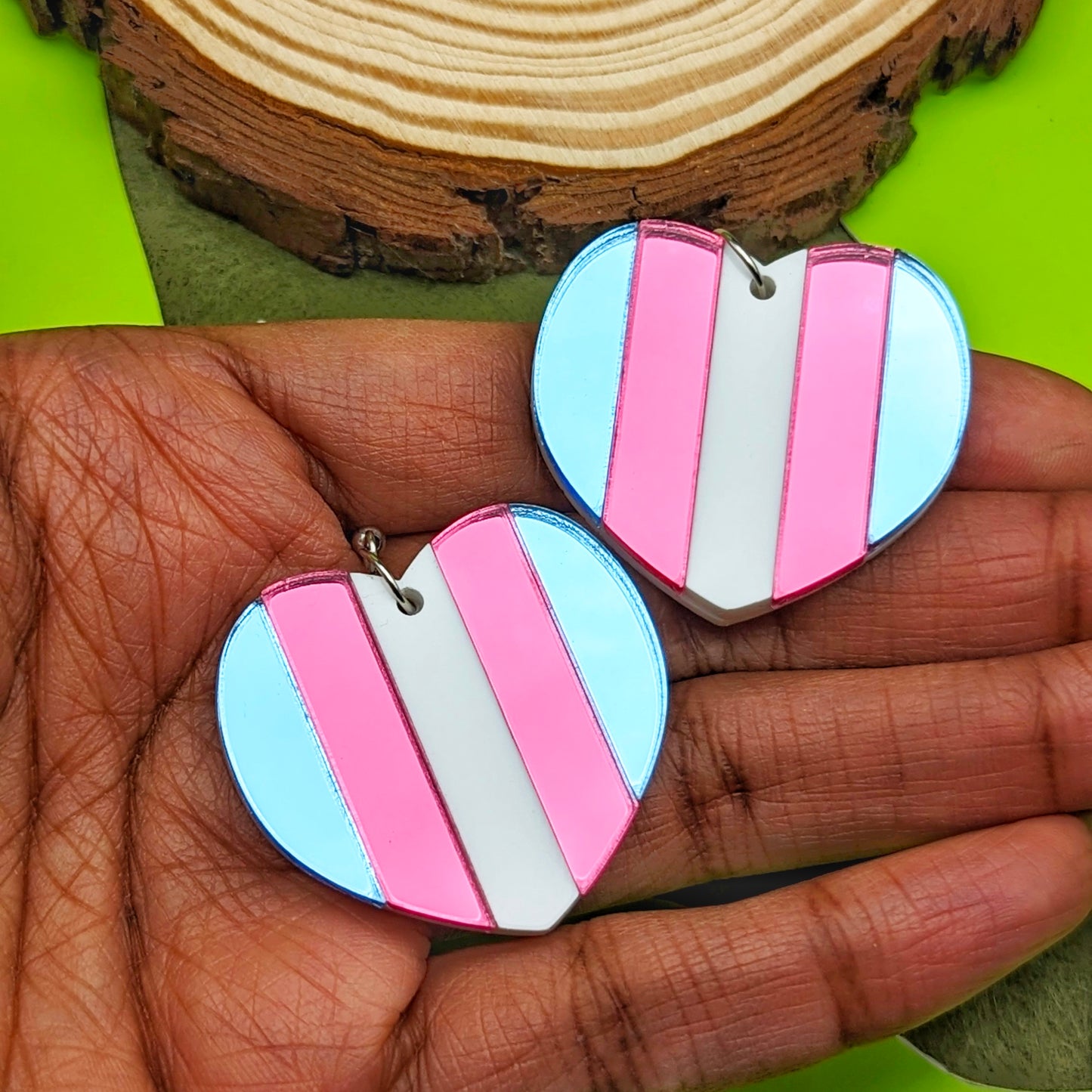 Trans Flag Heart Pride Earrings