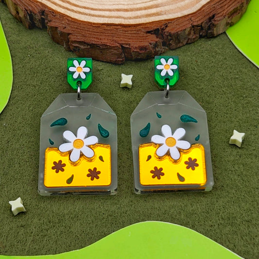 Flower Tea Statement Earrings
