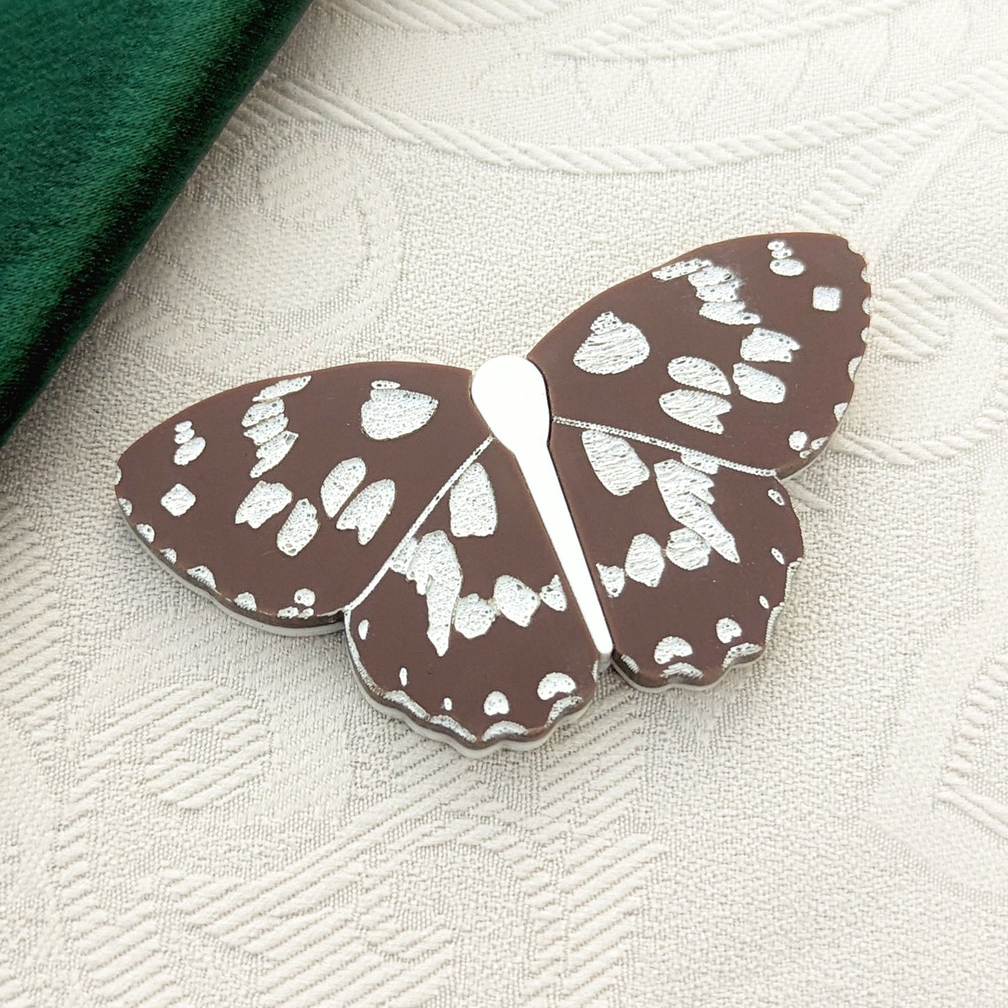 Marbled White Butterfly Brooch