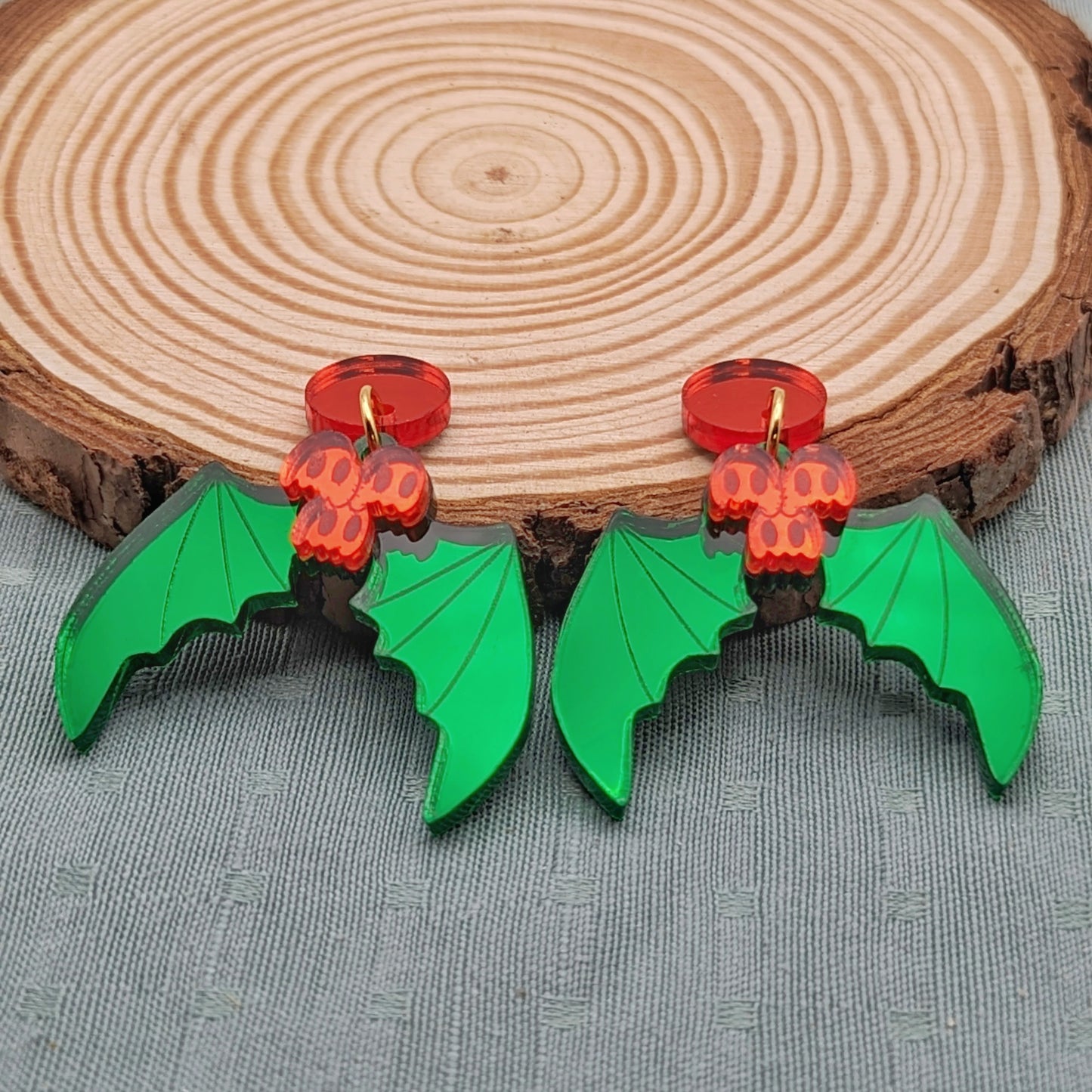 Spooky Holly Winter Statement Earrings