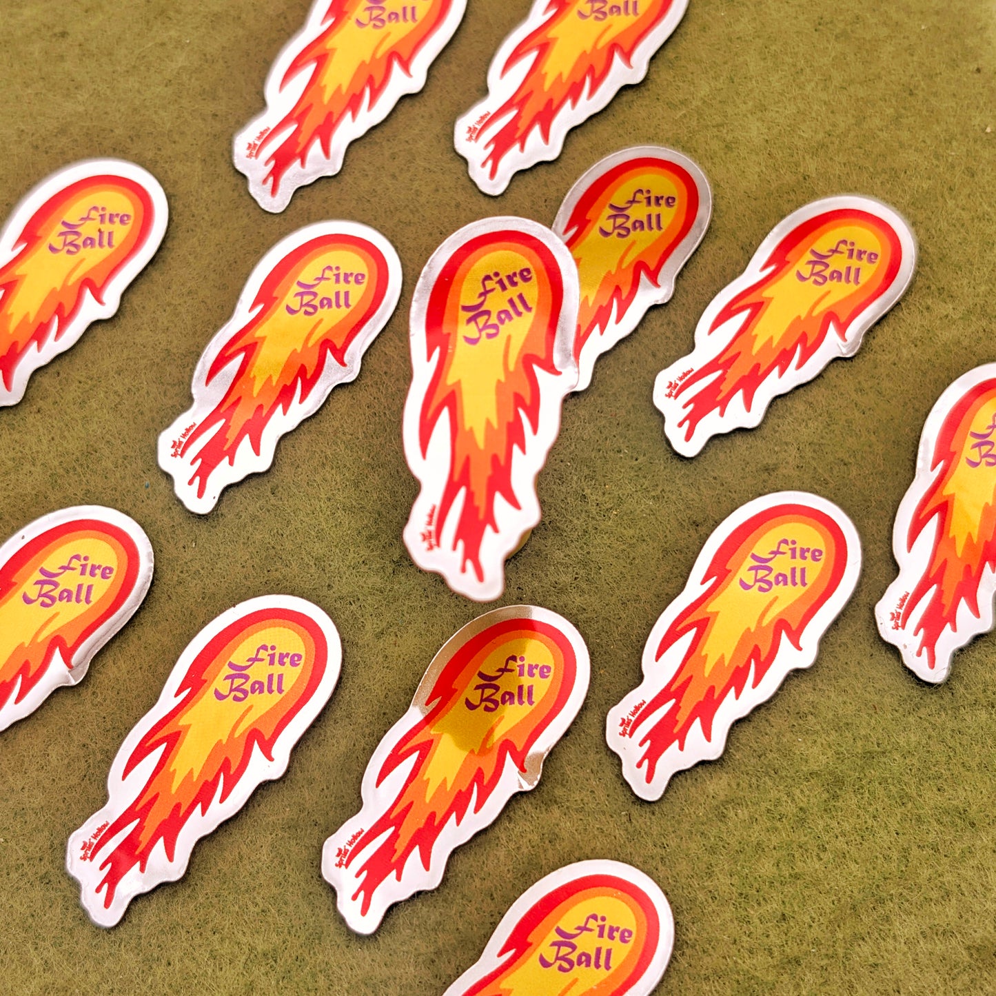 Fireball Metallic Vinyl Sticker