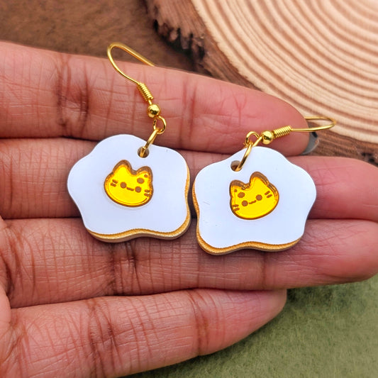 Cat Egg Sunny Side Up Earrings