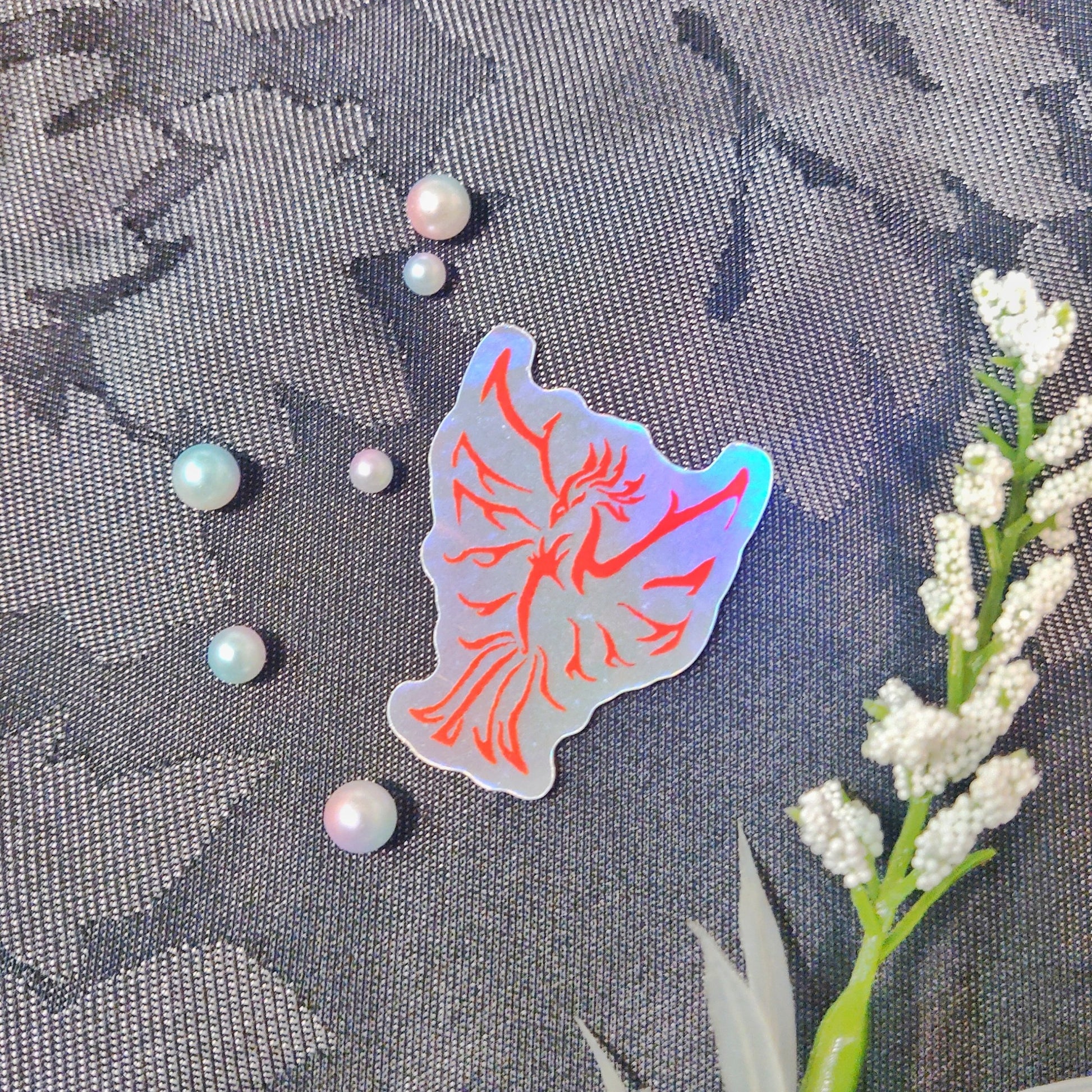 Red Phoenix Holographic Sticker