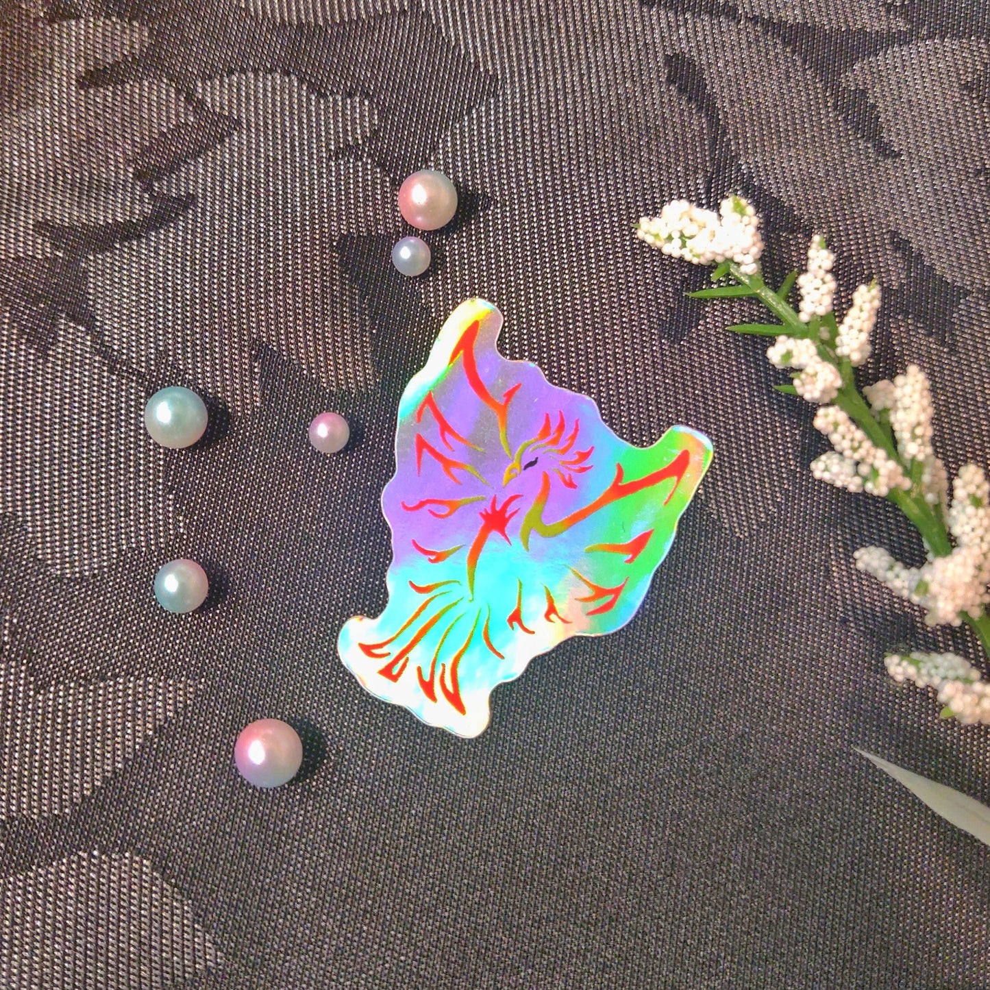 Fire Phoenix Holographic Sticker