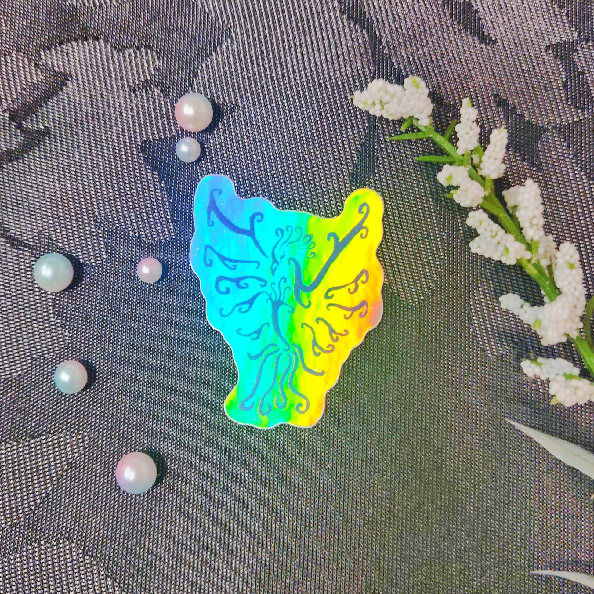 Blue Phoenix Holographic Sticker