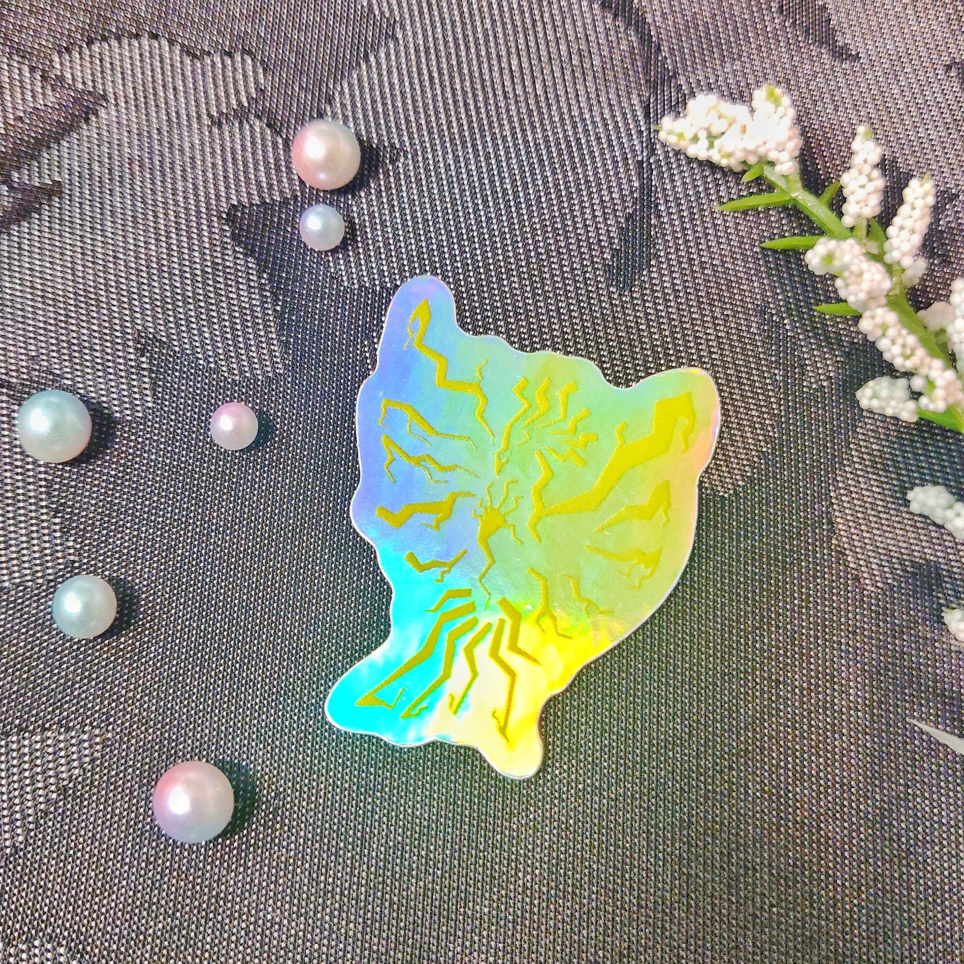 Yellow Phoenix Holographic Sticker