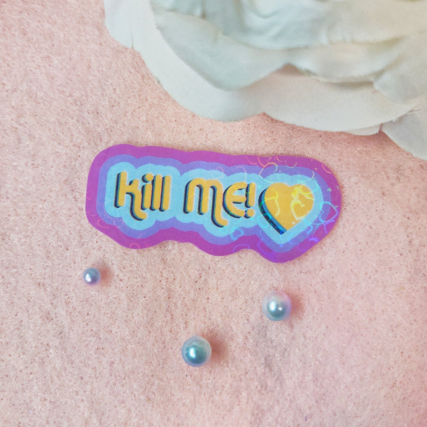 Kill Me! Holographic Heart Sticker