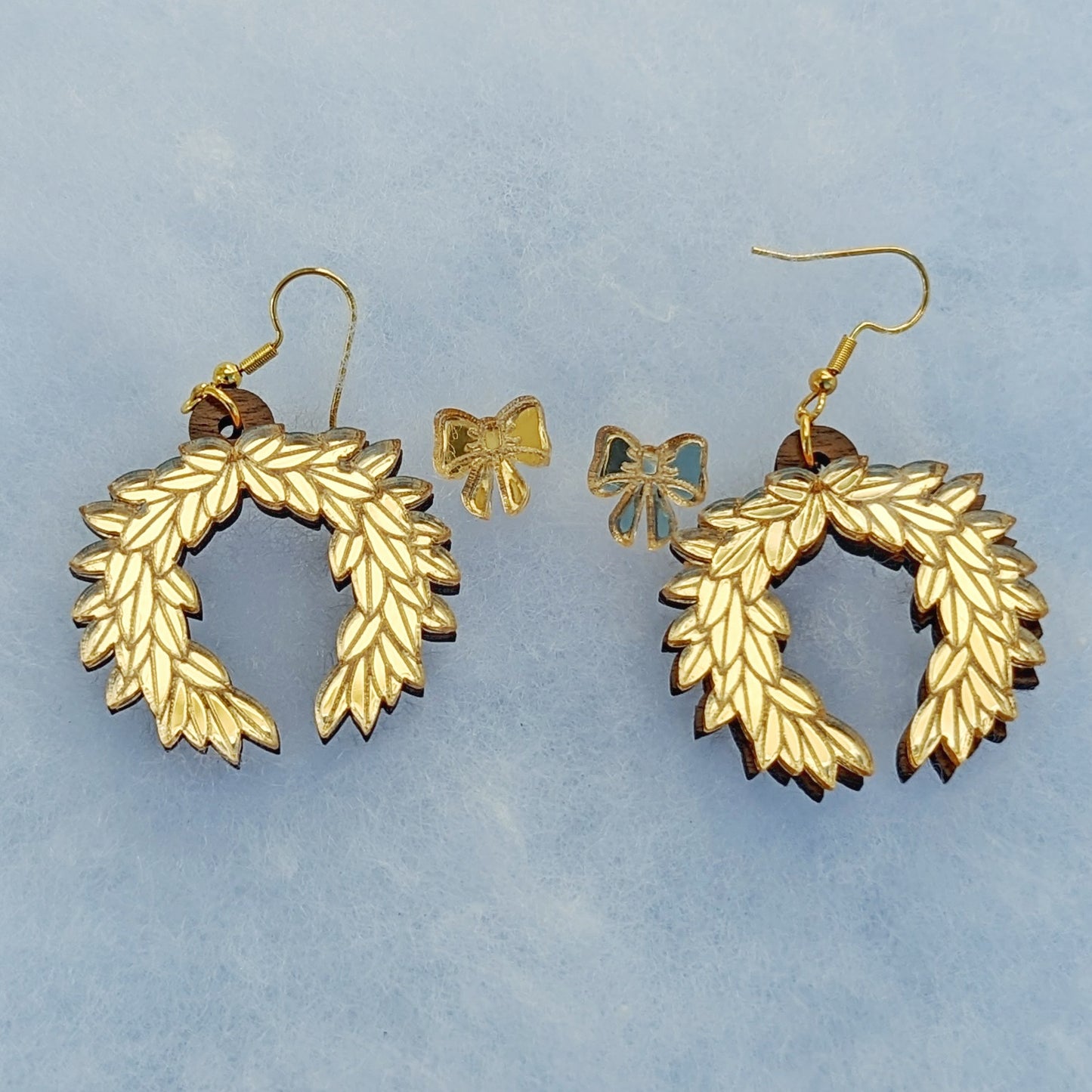 Holiday Laurel Wreath Dangle Earrings