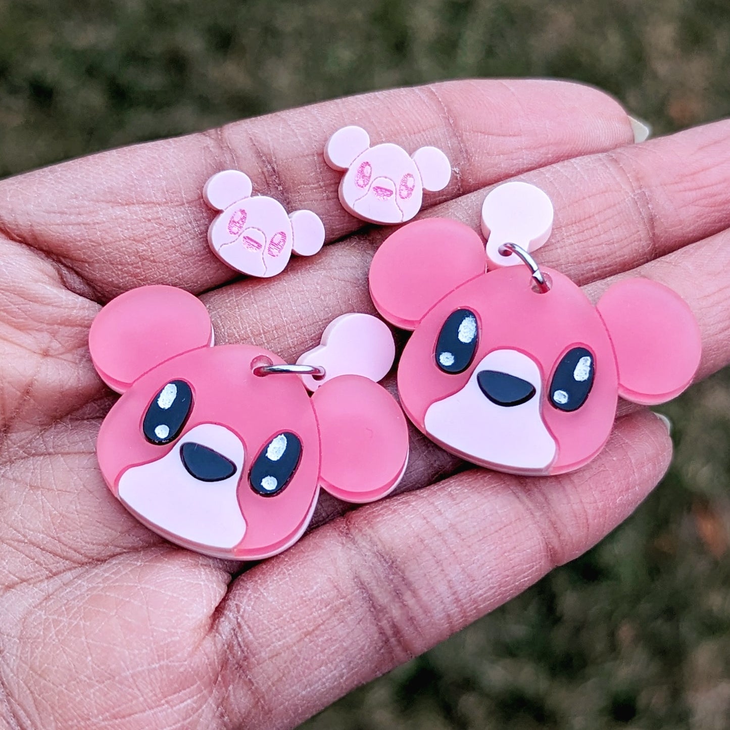 Pastel Bear Colorful Dangle Earrings