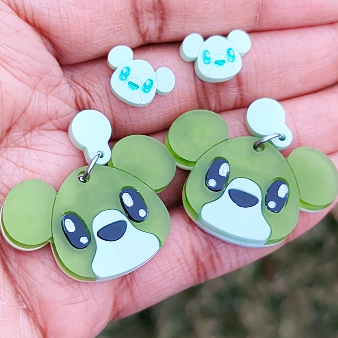 Pastel Bear Colorful Dangle Earrings