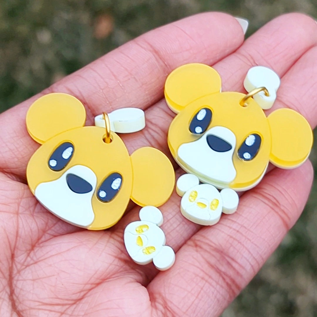 Pastel Bear Colorful Dangle Earrings
