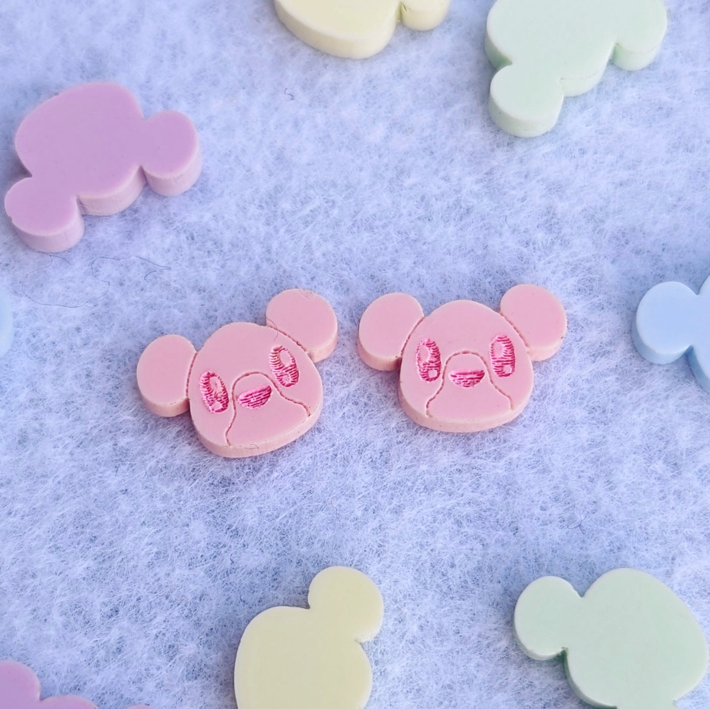 Pastel Bear Colorful Dangle Earrings