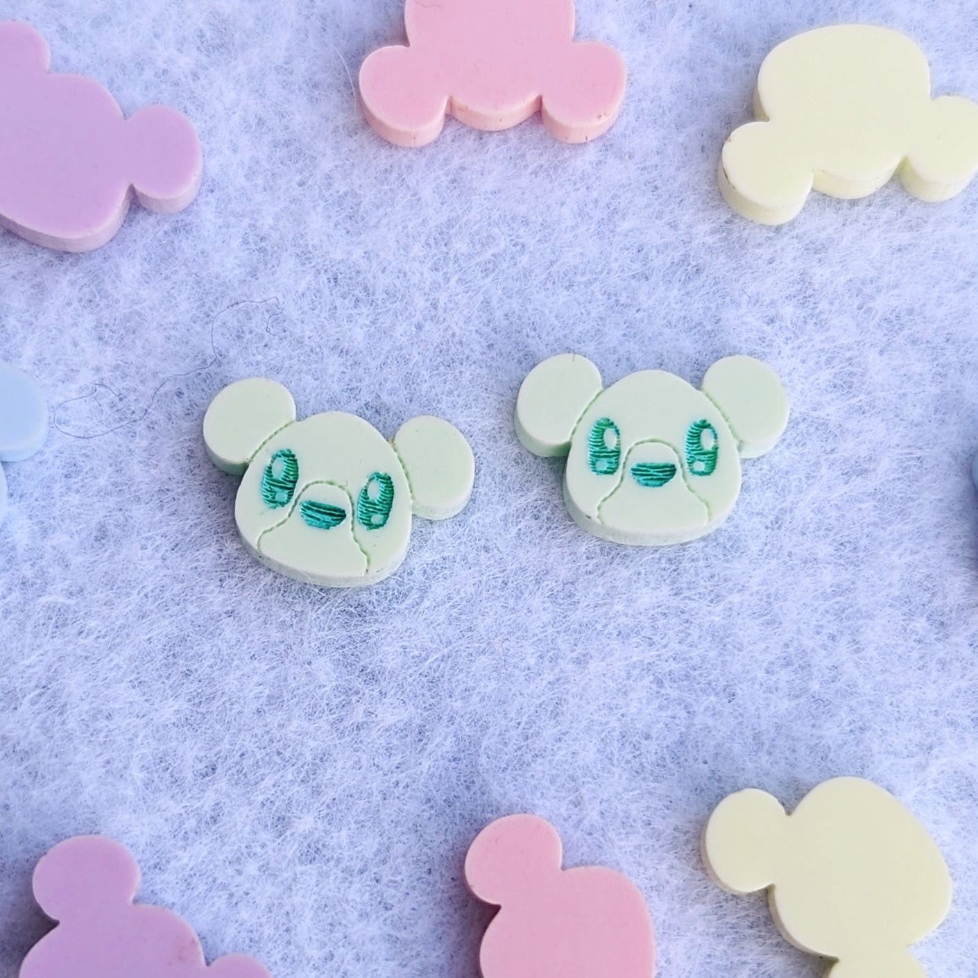 Pastel Bear Colorful Dangle Earrings