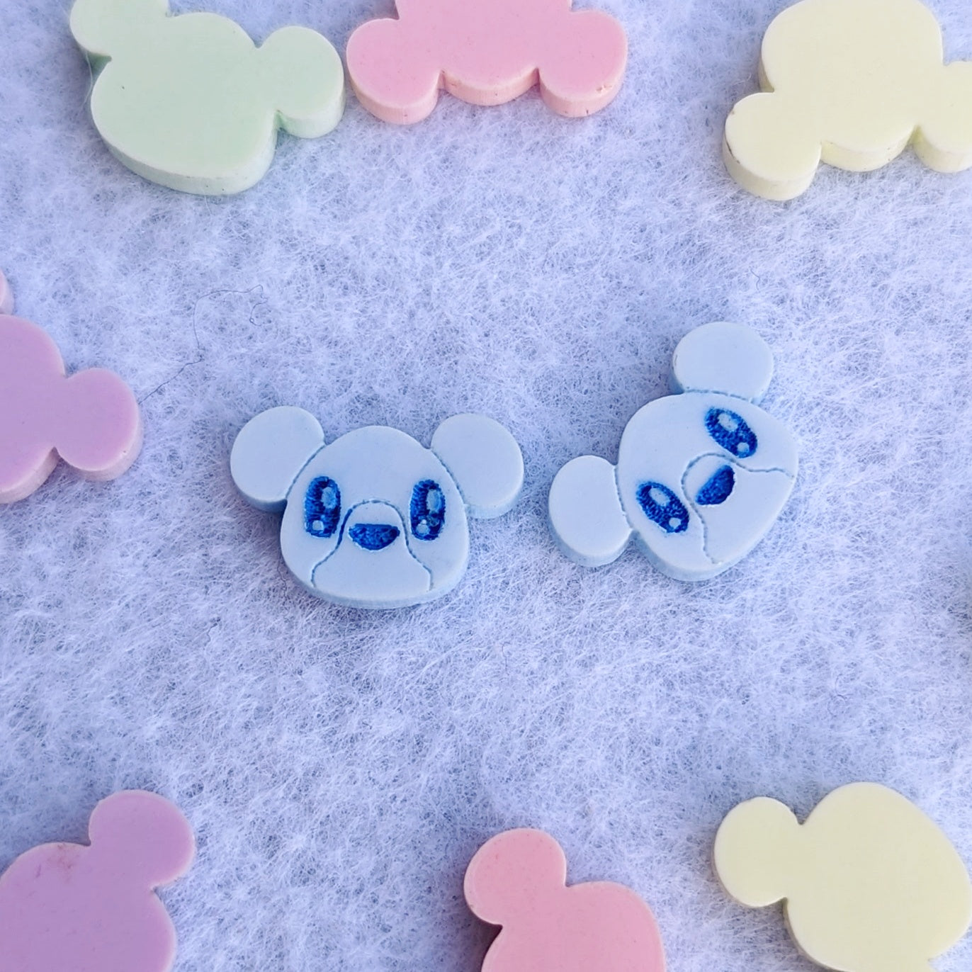 Pastel Bear Colorful Dangle Earrings