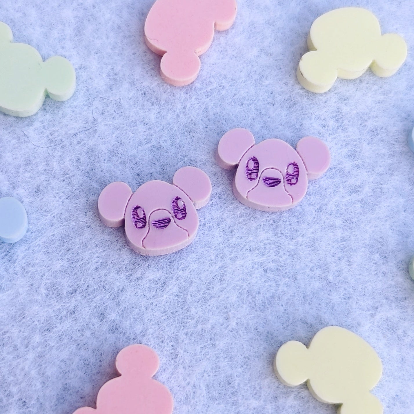 Pastel Bear Colorful Dangle Earrings
