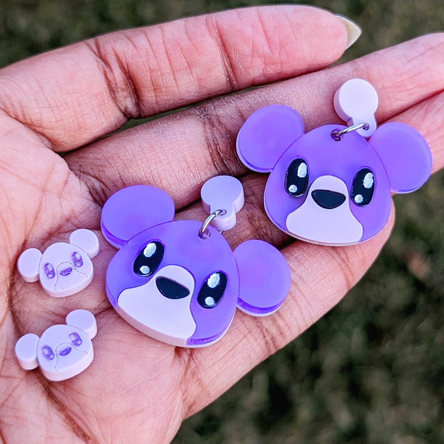 Pastel Bear Colorful Dangle Earrings