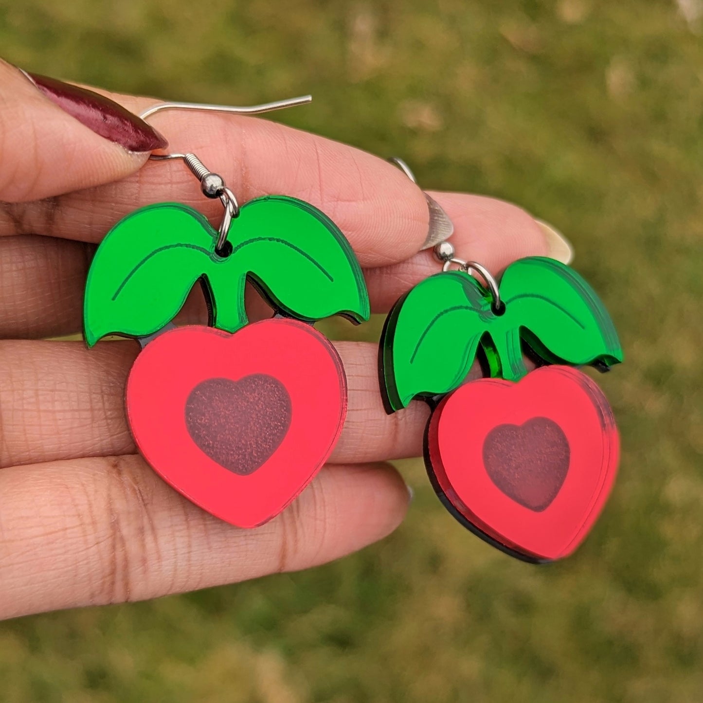 Heart Beet Dangle Earring