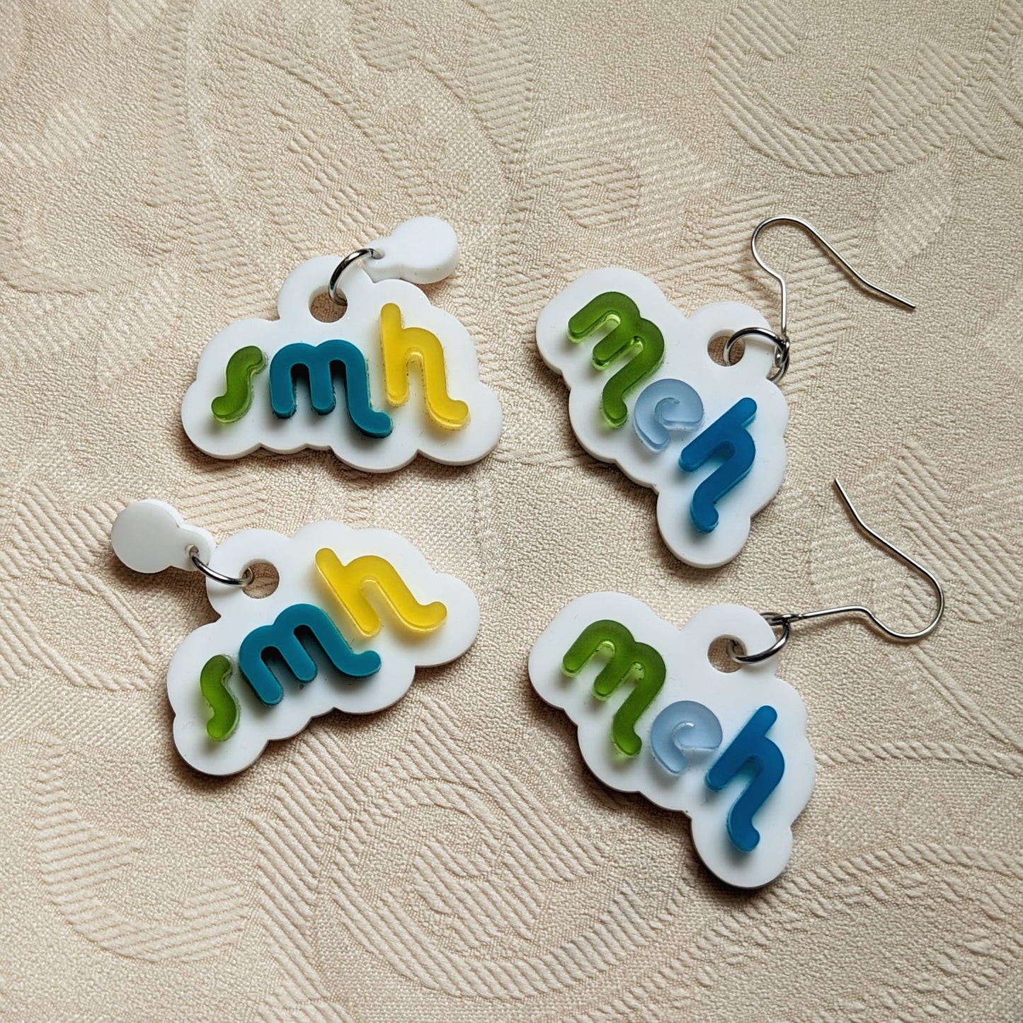 Meh and SMH Statement Earrings