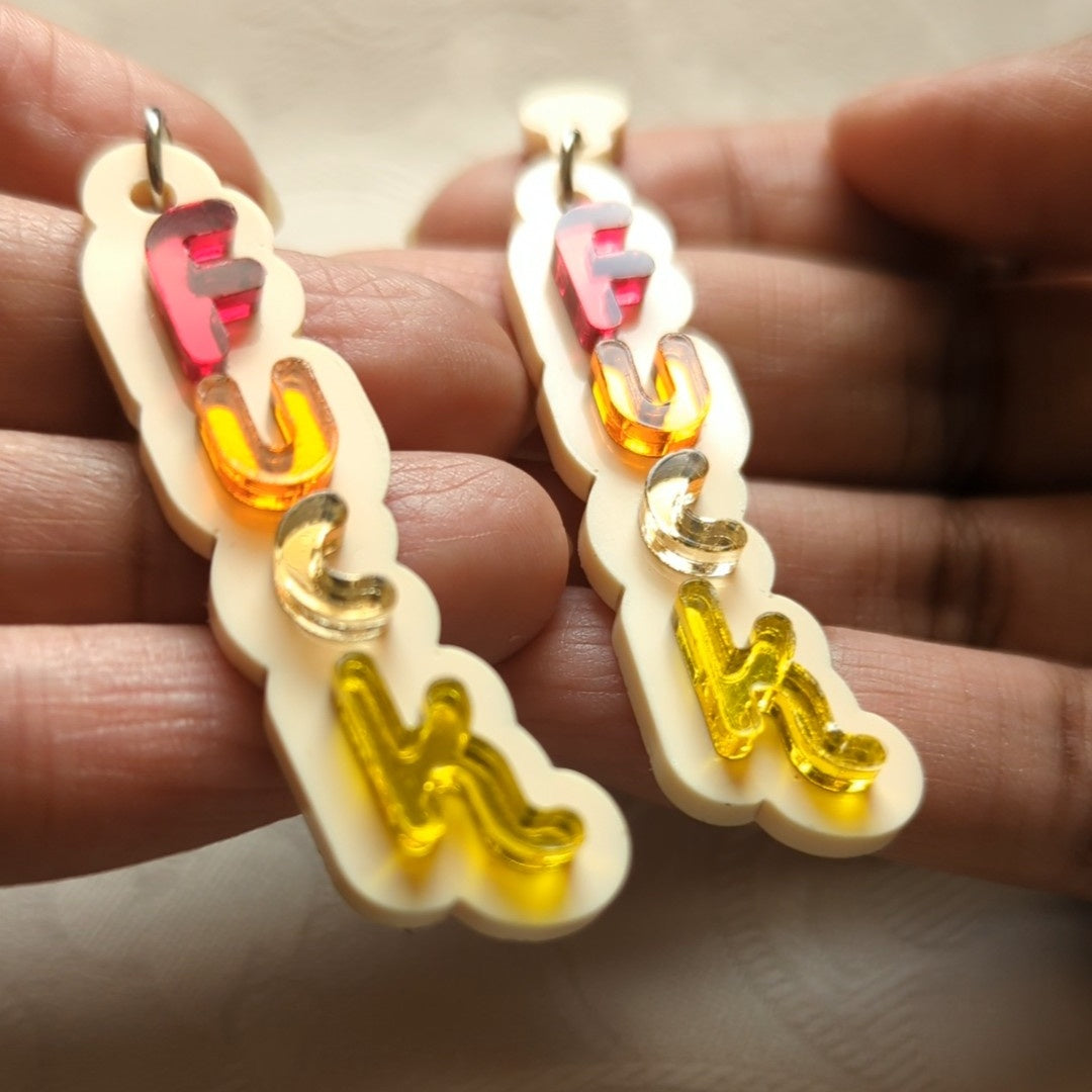Fuck Colorful Statement Earrings