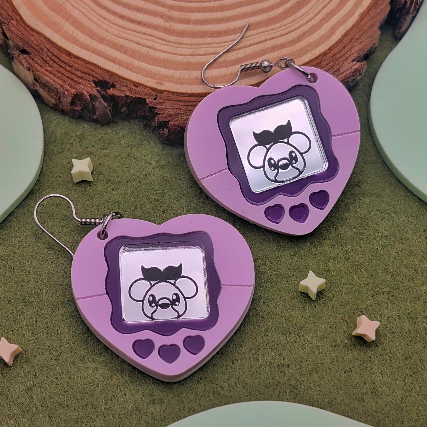 Heart Virtual Pet Statement Earring