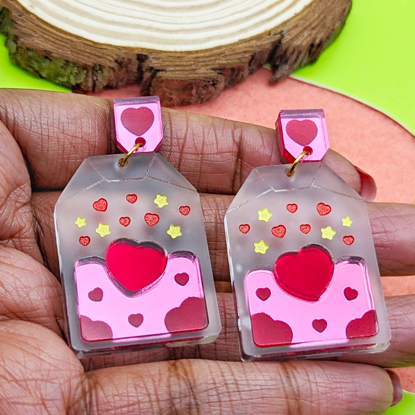 Heart Tea Dreamy Acrylic Earrings