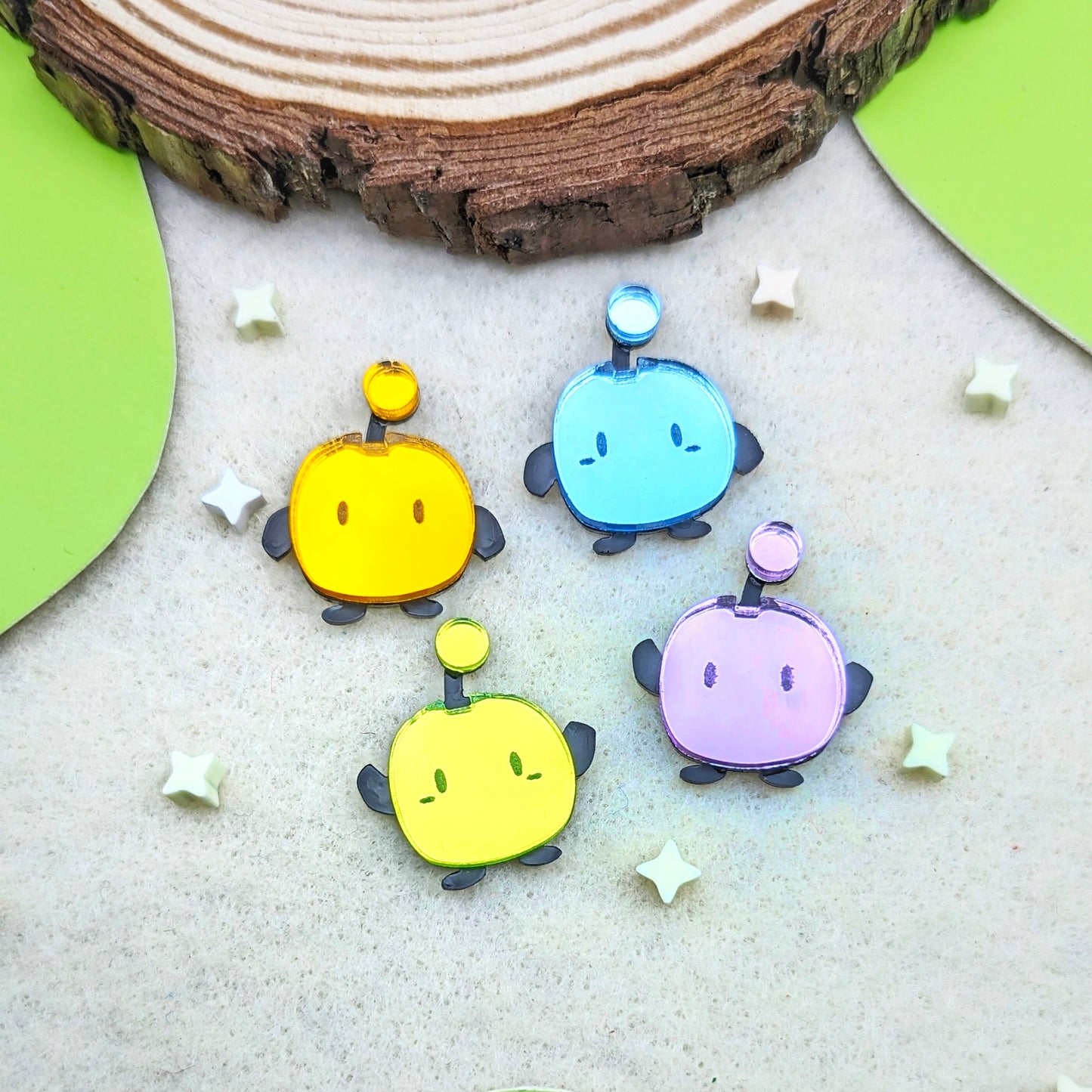 Pastel Junimo Colorful Stud Earrings 4 Pack