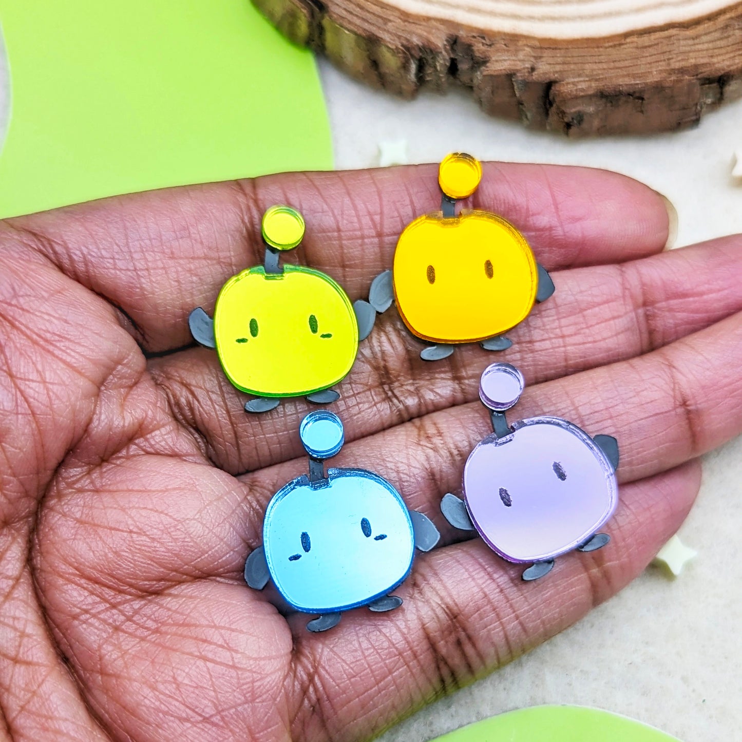 Pastel Junimo Colorful Stud Earrings 4 Pack