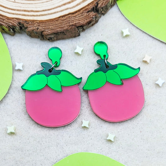 Melon Pink Statement Earrings