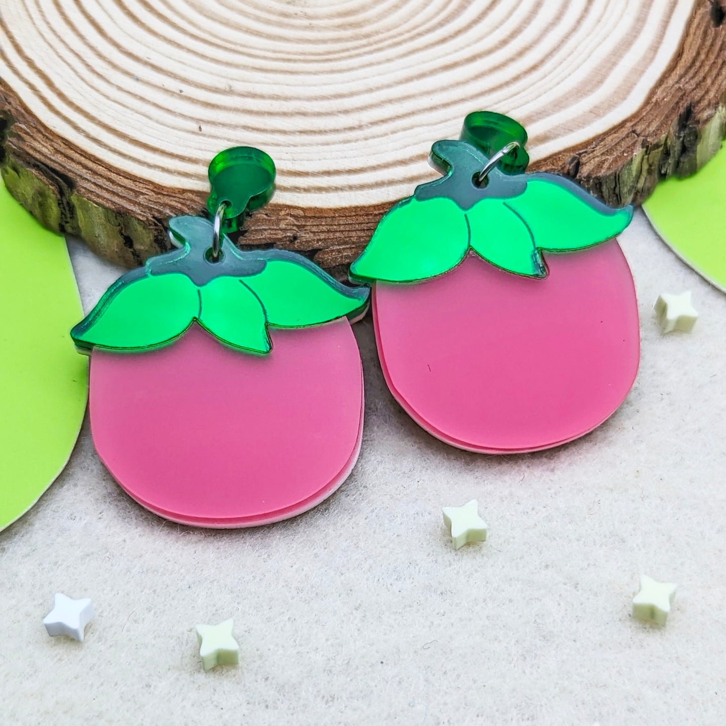 Melon Pink Statement Earrings