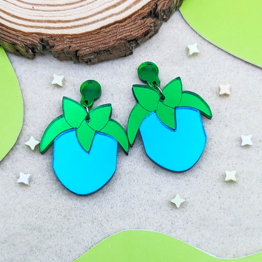 Ancient Fruit Teal Statement Earrings