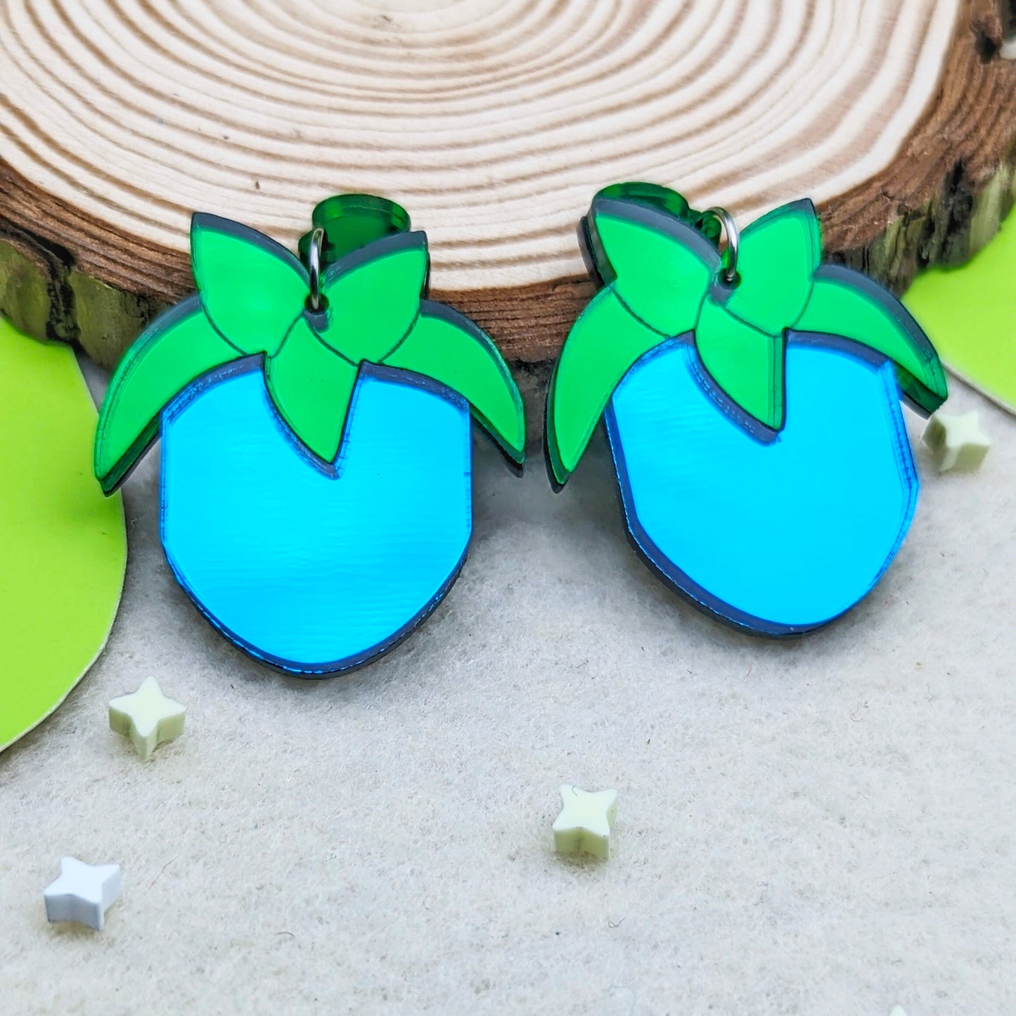 Ancient Fruit Teal Statement Earrings