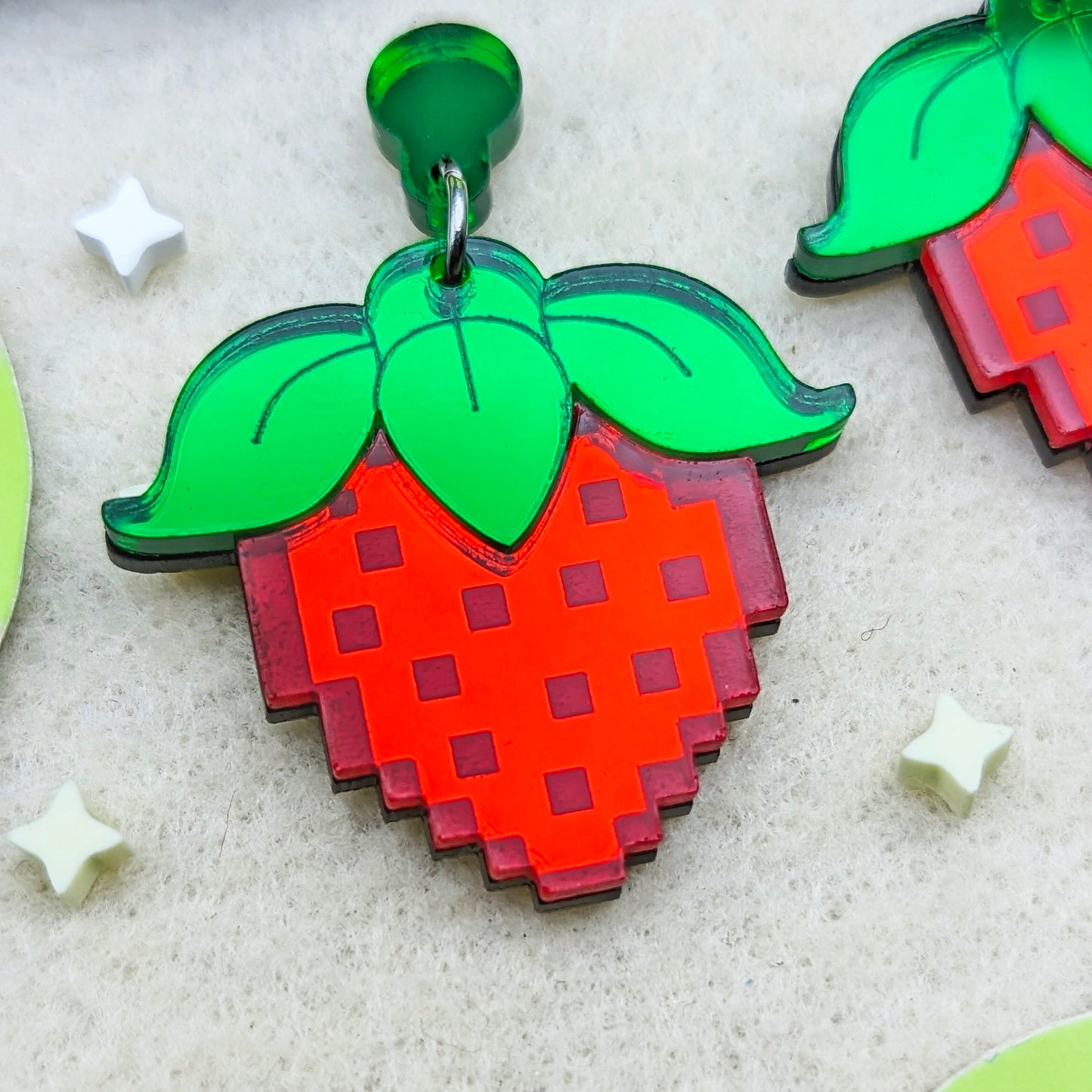 Strawberry Red Statement Earrings