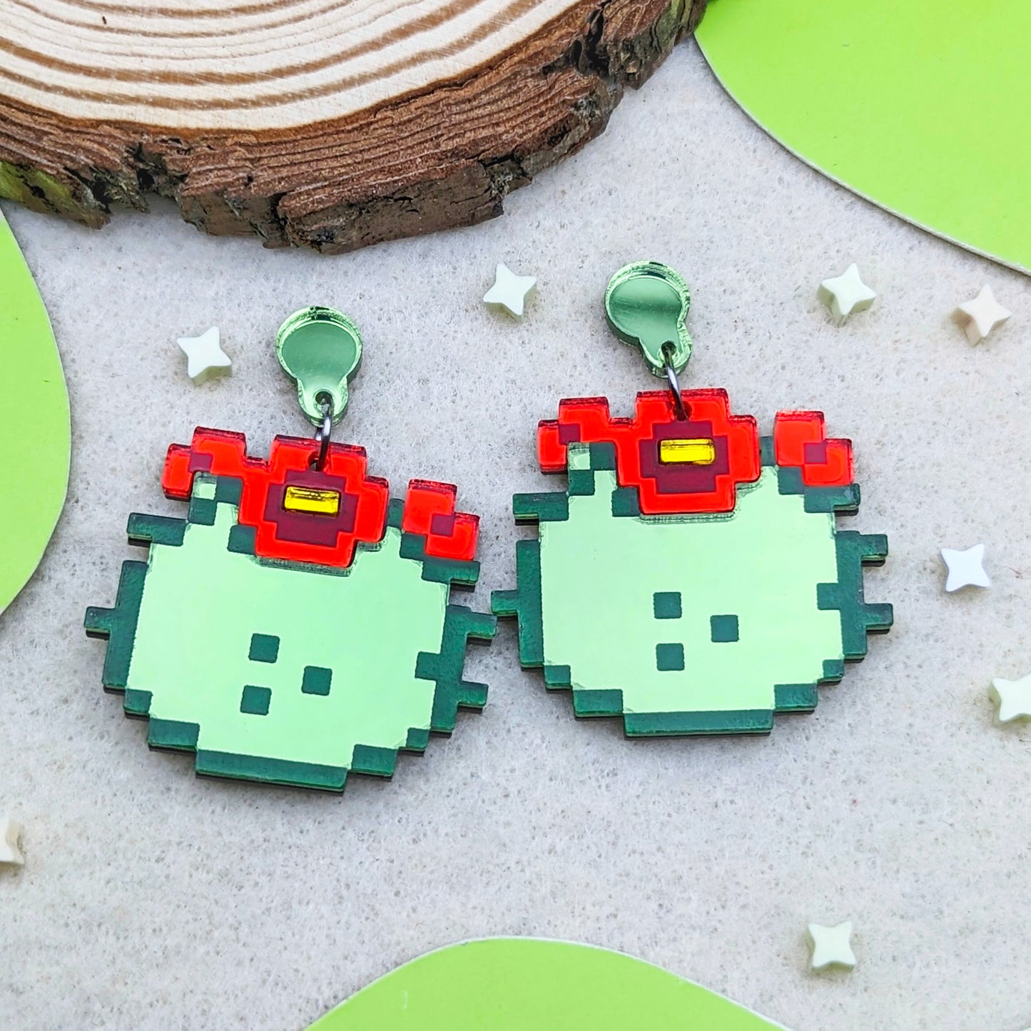 Cactus Fruit Colorful Statement Earrings