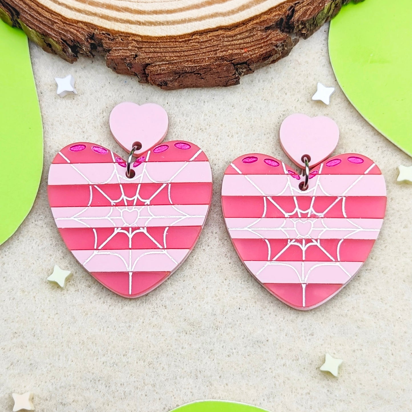 Angel Dust Pink Heart Statement Earrings