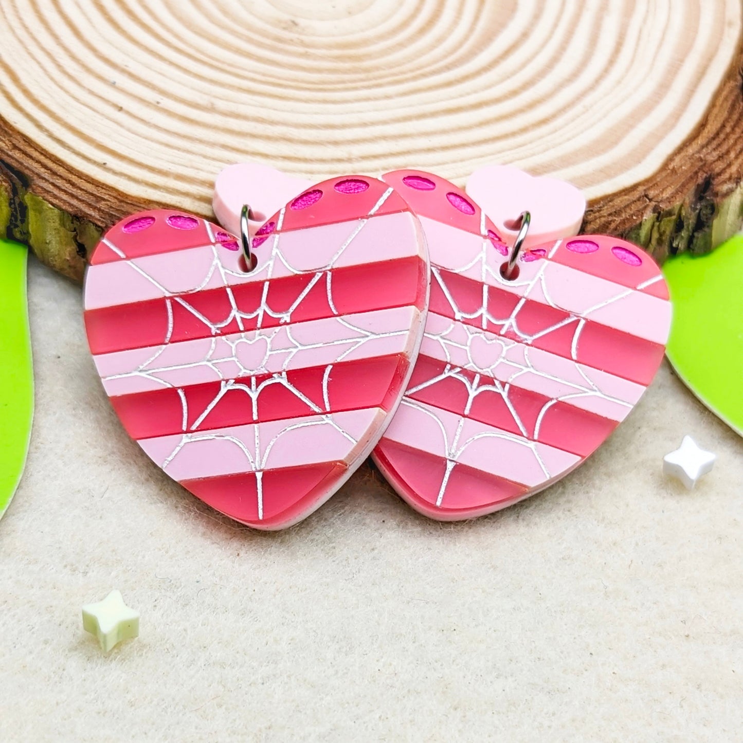 Angel Dust Pink Heart Statement Earrings