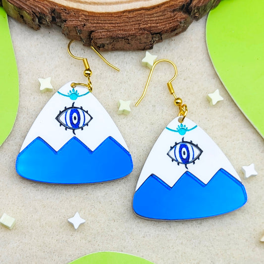 Seraphim Blue and White Statement Earrings