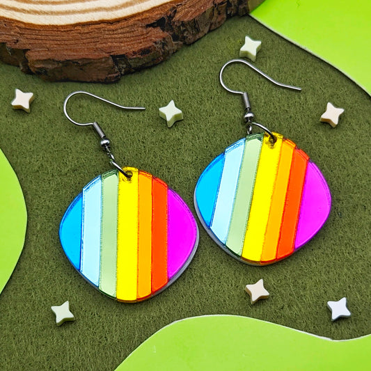 Prismatic Shard Rainbow Statement Earrings