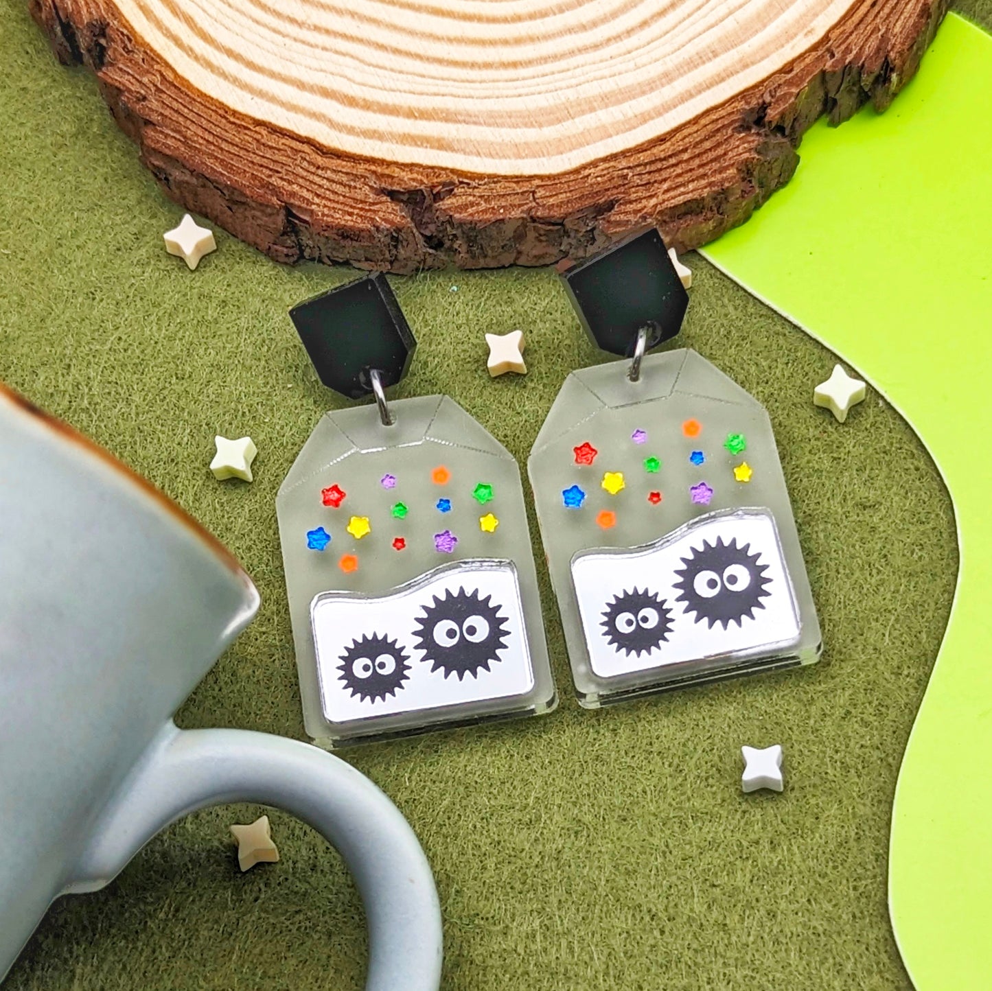 Soot Tea Colorful Statement Earrings