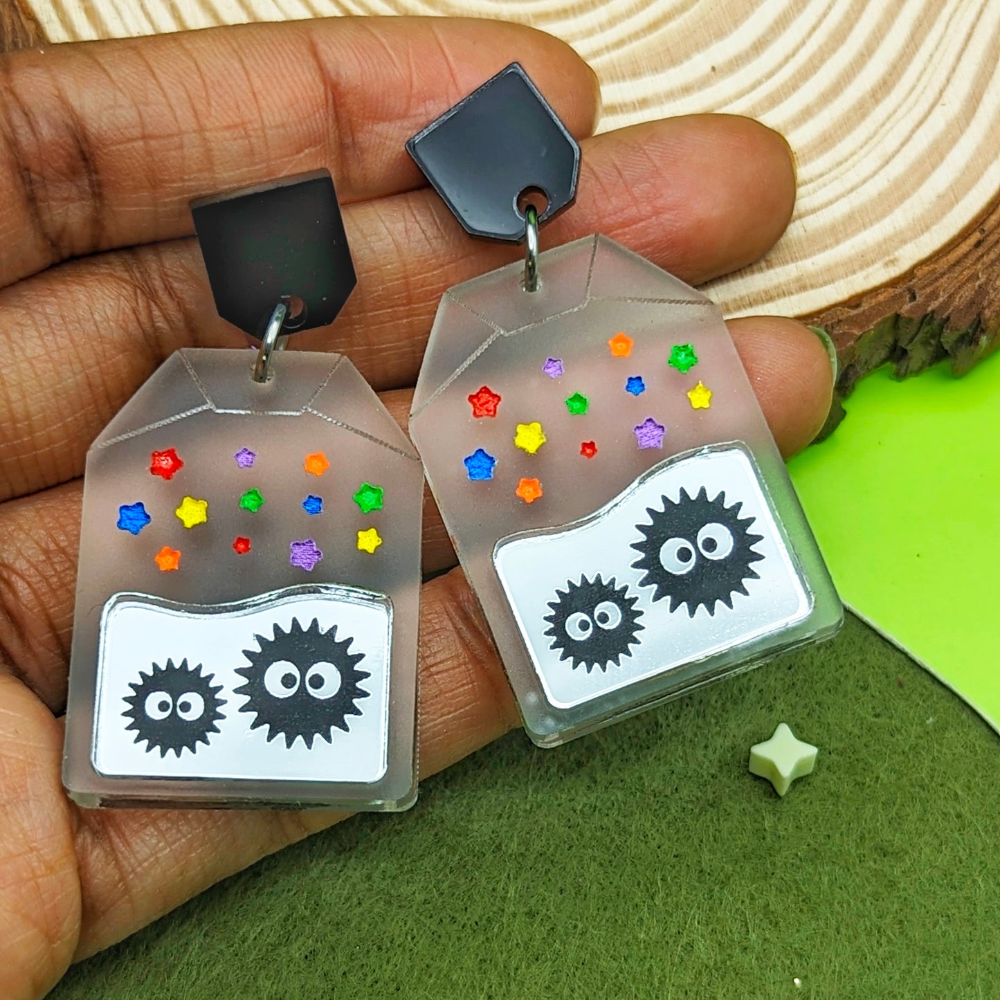 Soot Tea Colorful Statement Earrings